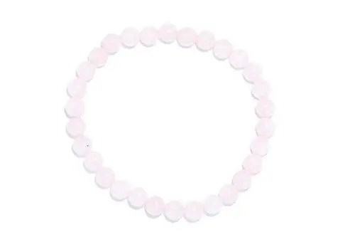 Produktbild: Taddart Minerals – Rosa Armband aus dem natürlichen Edelstein Rosenquarz mit 6 mm Kugeln auf elastischem Nylonfaden aufgezogen - handgefertigt