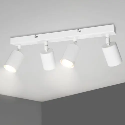 Produktbild: TaFiCo GU10 Deckenstrahler Weiss Schwenkbar - Strahler Deckenleuchte - Deckenlampe 4 Flammig - Ohne Leuchtmittel