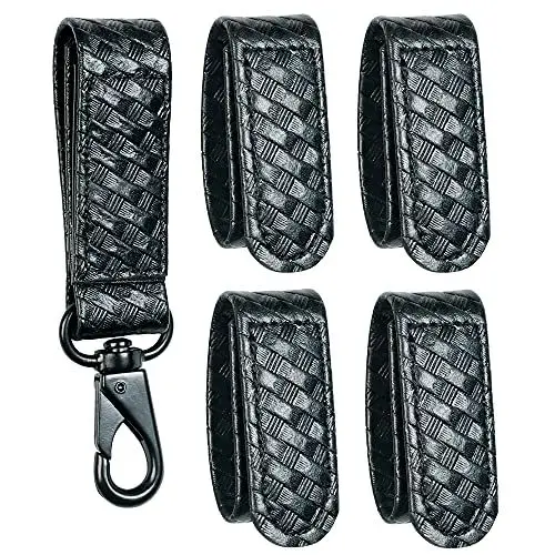 Produktbild: TAFTACFR Basketweave Duty Belt Keeper with Double Snaps(Set of 4) +1 Keeper with Strong Metal Key Clip(1 Pack)