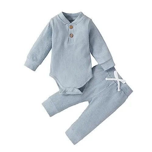 Produktbild: Uwdiohq Same Day Angebote Sale Neugeborenen Baby Mädchen Junge Kleidung 3 6 12 18 24 Monate Outfits Langarm Gestrickte Baumwolle Strampler Hosen Infant Winter Sets 1 Mädche Sale Angebote Bestellung