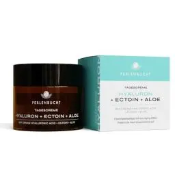 Produktbild: Tagescreme Hyaluron + Ectoin + Aloe - Anti Aging Creme für Frauen und Männer, Gesichtspflege, Feuchtigkeitscreme Gesicht - Feuchtigkeitsspendend, Für Empfindliche Haut - PERLENBUCHT
