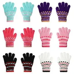 Produktbild: TAGVO 6 Paar Kinderhandschuhe Magische Handschuhe, Stretch Vollfinger Handschuhe Winter Warme Strickhandschuhe Winterhandschuhe Dünnes Fleecefutter für 4~10 Jahre alte Kinder Mädchen Jungen