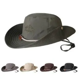 Produktbild: TAGVO Fischerhut für Herren Faltbarer UV Schutz Atmungsaktiv Boonie Hut Mit Kinnriemen Eimer Hut Safari Hut Wanderhut Anglerhut Sonnenhut Outdoor Sonnenhüte Unisex für Camping Outdoor