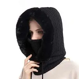 Produktbild: TAGVO Sturmhaube Gesichtsmaske Damen, Warme Balaclava Gesichtsmaske Winddichte Vollgesichtsmaske, Verstellbare Skimaske Kapuzenschal, Winter Fleecemütze für Skifahren Radfahren - Universalgröße