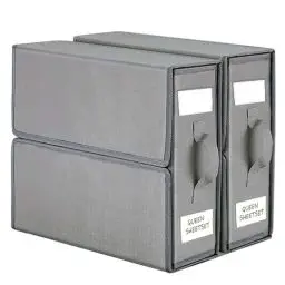 Produktbild: TAHAVICE Aufbewahrungstasche für Bettlaken, 2 Stück Faltbare Bettwäsche Organizer Unterbett Aufbewahrungsbox, Bed Sheet organizers and storage für King&Queen Size Bettlaken Bettwäsche Decken