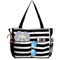 Produktbild: TAHAVICE Strandtasche Damen mit Reißverschluss, Große Strandtasche xxl Familie, Badetasche Damen Wasserdicht, Einkaufstasche Beach Bag Tote Bag für Strand Reisen Pool Fitnessstudio