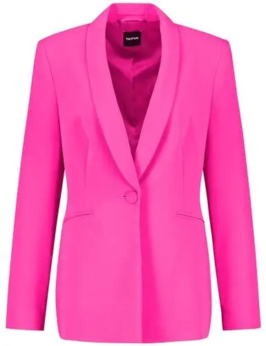 Produktbild: Taifun Damen Blazer mit Stretchkomfort Langarm, geknöpfte Armschlitze unifarben Magenta 46