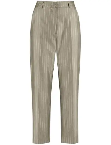 Produktbild: Taifun Damen Feine 7/8 Hose mit Nadelstreifen Straight Fit gestreift 7/8 Länge New Sage Gemustert 42