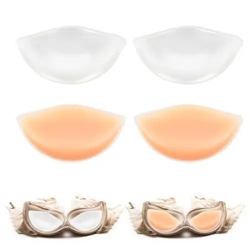 Produktbild: TAIHOBO 2 Paar Silikon BH Einlagen Push Up Pads, Wiederverwendbare Bikini Einlagen Push Up Wasserfest, Abnehmbare BH-Einlagen, 2 Farben Bikini Push Up Einlagen, für Bikini Bademode Sport BH