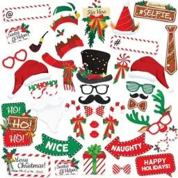 Produktbild: TAIKOUL 38Stück Weihnachten deko fotobox Requisiten Weihnachtsfeier Fotorequisiten Weihnachten Foto Requisiten für Weihnachten Party deko Party Gadgets DIY Fotoaccessoires