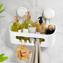 Produktbild: TAILI Duschablage Badregal Saugnapf Ohne Bohren Duschorganizer Duschregal Saugnäpfe Duschgel Halterung Abnehmbar Belastbarkeit 10 KG Wasserdicht Badregal mit Saugnapf für Shampoo und Duschgel