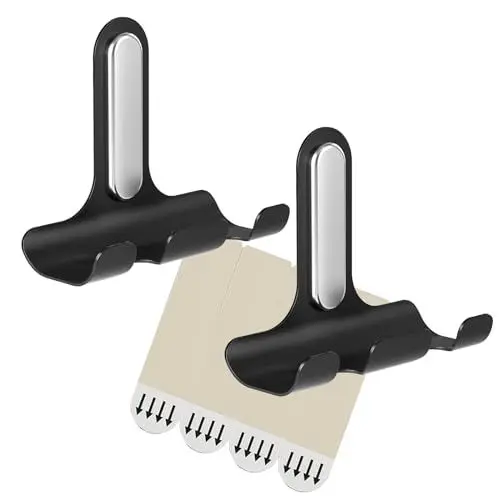 Produktbild: TAILI Keine Beschädigung Rasierklingenhalter in Dusche Waschraum mit Command Strips, stark haftende stilvolle Utility Haken Wand hängen für Home Storage, 2 Pack