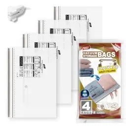 Produktbild: TAILI Vakuumbeutel für Kleidung mit Langer Reißverschluss 4 Stück Extra Große 100 X 70 CM Vakuumierbeutel für Bettdecken, Decke, Platz Sparen Aufbewahrungsbeutel für Reisen Und Tägliche Aufbewahrung