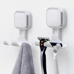 Produktbild: TAILI Saugnapf Rasierklingenhalter für Dusche 2 Pack Vakuum Saug Rasierhaken für Badezimmer, Handtuch, Rasierapparat Aufhänger für Dusche Wand Abnehmbar Wasserdicht Quadratisch Geformt, Weiß