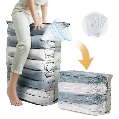 Produktbild: TAILI Würfel Vakuumbeutel für Kleidung, Jumbo 4 Pack (80x100x38 cm), Extra große vakuumbeutel für Bettdecken, Decken, Bettwäsche,Platz sparen vakuum kleiderbeutel
