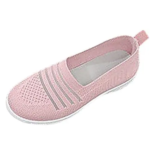 Produktbild: Tailor Schuhe Damen Atmungsaktive Schuhe Herren Damen Frühjahr und Fliegende Weaning Stoffschuhe Freizeit Laufschuhe Mesh Schuhe rutschfeste Damen Sneaker Gefüttert Damen Schuhe Slip on (Pink, 38)