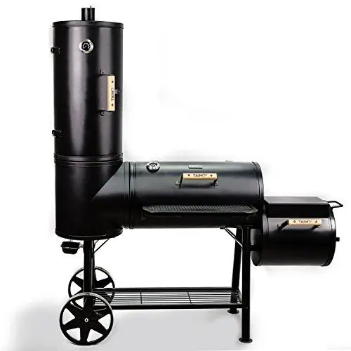 Produktbild: TAINO CHIEF 130 XXL Smoker 130kg BBQ GRILLWAGEN Holzkohle Grillkamin 3,5 mm Stahl PROFI-QUALITÄT Räucherofen (130 kg Smoker)