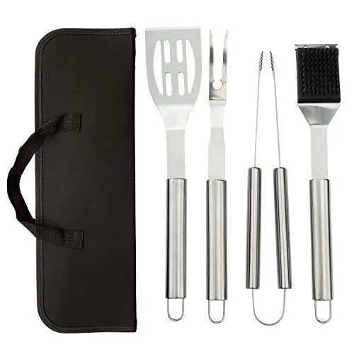 Produktbild: TAINO Grillbesteck-Set 5-teilig Edelstahl Tragetasche Grillzubehör BBQ-Zubehör Accessoire Camping