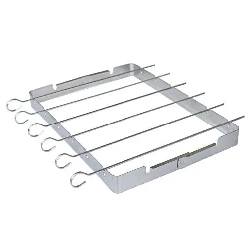 Produktbild: TAINO Grillspieß-Halter Edelstahl 6er Set Schaschlik-Spieße Kebab-Wender Fackel-Gestell BBQ-Zubehör