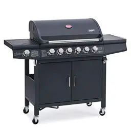 Produktbild: TAINO RED 6+1 Gasgrill Grillwagen BBQ Edelstahl-Brenner Gasgriller Seitenkocher 6 Brenner