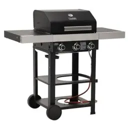 Produktbild: TAINO WABAYA 3+0 Gasgrill Grillwagen 3 Brenner Keramik Sear-Burner Piezo-Zündung Thermometer Warmhalterost Schwarz Matt