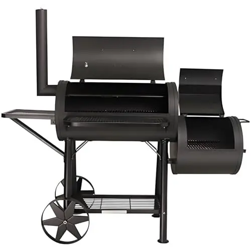 Produktbild: TAINO Yuma XXL 90kg Profi-Smoker massiver Räucherofen Holzkohle schwarz 3,5mm Stahl
