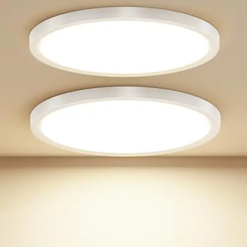 Produktbild: Taipow 18W 2448LM Led Deckenleuchte Flach, 4000K Neutralweiß Deckenlampe Flur LED Rund, IP44 UltraDünn Badezimmer Lampe Küchenlampe Decke für Küche Bad Schlafzimmer Flur Balkon Keller, Ø22CM (2 Stück)