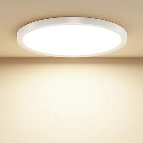 Produktbild: Taipow 18W 2448LM Led Deckenleuchte Flach, 4000K Neutralweiß Deckenlampe Flur Rund, IP44 Wasserfest Badezimmer Lampe Küchenlampe Decke für Küche Bad Schlafzimmer Flur Balkon Keller, UltraDünn Ø22CM