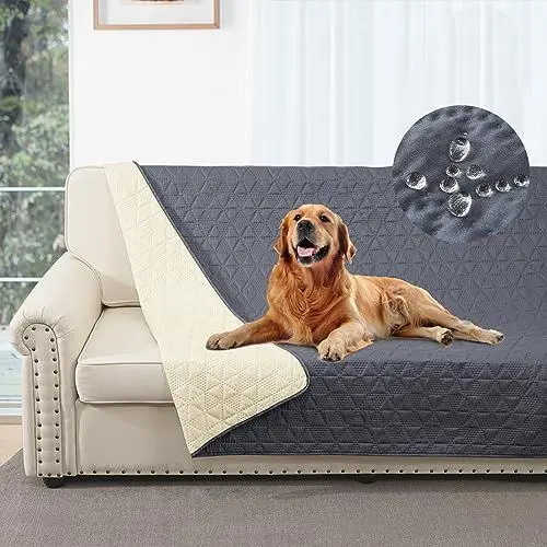 Produktbild: Taiyang 100% wasserdichte Sofabezug für Hund, Hundebettdecke, Hundebettabdeckungsschutz, Couchmöbelschutz für Kinder, Hund, Katze (Grau, 173-208cm)