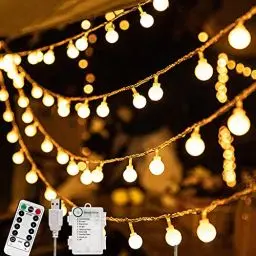 Produktbild: taiyongkang Lichterkette 3-in-1 Stromversorgung, 13M 100 Leds Lichterkette Batterie/Usb/strom, 8 Modi und Timer Funktion, füR Balkon Partybeleuchtung Zimmer Garten Hochzeit Partyzelt Zelt Camping