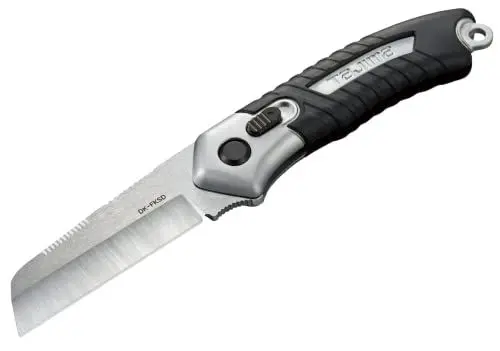 Produktbild: Tajima Klappmesser 185/68 mm (Messer mit Sicherheitsverriegelung, robust, extrascharfe gehärtete Klinge, gummierter, leicht gebogener Griff mit Halteöse) DK-FKSD-EUR