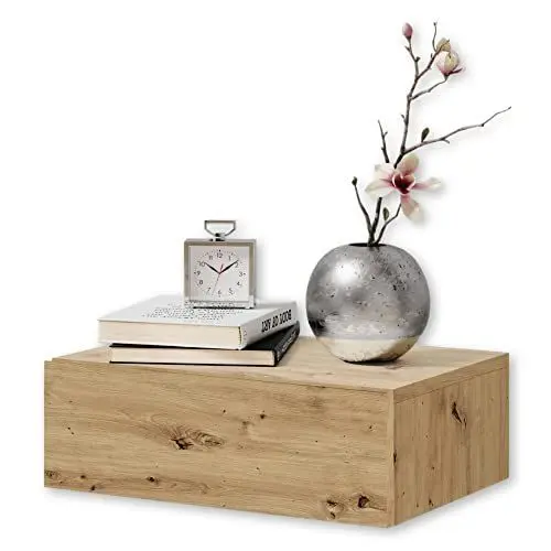 Produktbild: TAJO Nachttisch hängend, Artisan Eiche Optik - Schwebender Nachtschrank mit Schublade und viel Stauraum - 42 x 14 x 30 cm (B/H/T)