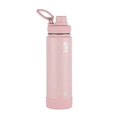 Produktbild: Takeya Actives Isolierte Edelstahl-Wasserflasche mit Ausgießdeckel, 680 ml, Blush