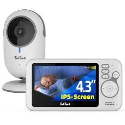 Produktbild: TakTark Babyphone mit Kamera, 4.3'' Babyphone Video Baby Monitor, Babyfon mit Kamera und Audio mit VOX, Gegensprechfunktion, Nachtsicht, Digitalzoom, Temperaturüberwachung und Keine störenden Lichter