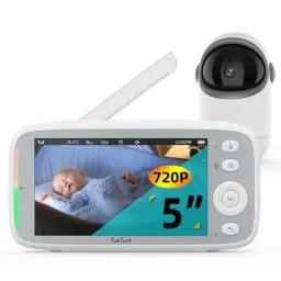 Produktbild: TakTark Babyphone mit Kamera, 5'' 720P IPS Babyfon mit Kamera Video Baby Monitor with Camera mit Rotation Pan-Tilt 300° Kamera Babyphone mit VOX, Gegensprechfunktion, Nachtsicht, Temperaturüberwachung