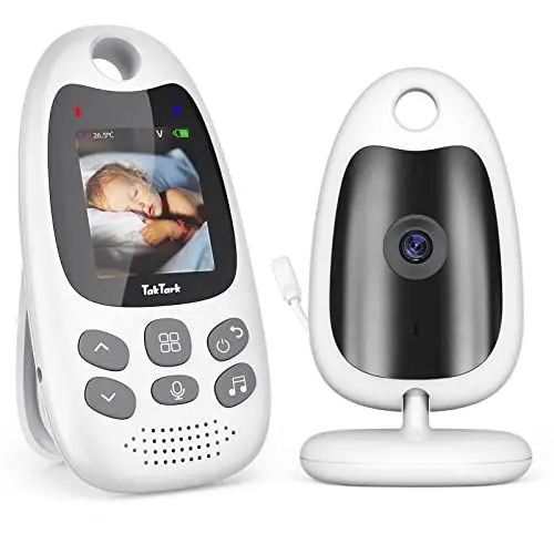 Produktbild: TakTark Babyphone mit Kamera, Babyfon mit Kamera 2'' Video Baby Monitor, Kamera und Audio Babyphone mit VOX Funktion, Gegensprechfunktion, Nachtsicht, Temperaturüberwachung