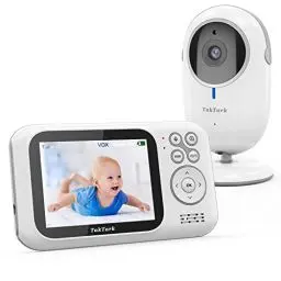 Produktbild: TakTark Babyphone mit Kamera, Babyfon mit Kamera 3.2'' Video Baby Monitor, Kamera und Audio Babyphone mit Zoom, VOX Funktion, Gegensprechfunktion, Nachtsicht, Temperaturüberwachung
