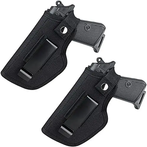 Produktbild: Taktische Pistole Holster Gürtelholster Taktische Pistolenholster 2Pack Pistole verborgenes Trageholster mit Metall Clip für Rechts- und Linkshandzug Passt den Kleinwagen an große Handfeuerwaffen