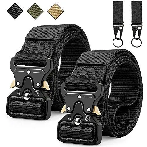 Produktbild: Taktischer Gürtel, Herren Schwerlast Militär Nylon Web Gürtel, Schnellverschluss Metall schnalle Bund mit Taktischen Molle Schlue sselhaken