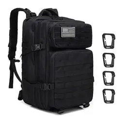 Produktbild: Taktischer Rucksack, 45L Trekking Military Molle Rucksack Outdoor Wandern Camping Trekking Jagd Reisen für Damen Herren (SCHWARZ)