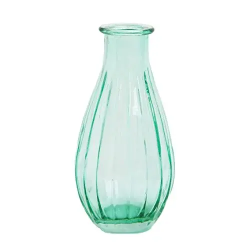 Produktbild: Talking Tables Grüne Glasknospenvase für Blumen | kleine gerippte schmalhaltige Flaschen für Wohnkultur,Arrangements,Hochzeitsdekoration für Tischdekoration,Fensterbank,Boho-BUDVASE-GRN,Einheitsgröße