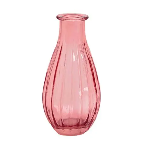 Produktbild: Talking Tables Lila Glasknospenvase für Blumen | kleine gerippte schmalhalsflaschen für Wohnkultur, Arrangements, Hochzeitsdekoration für Tischdekoration, Fensterbank, Violett, Einheitsgröße