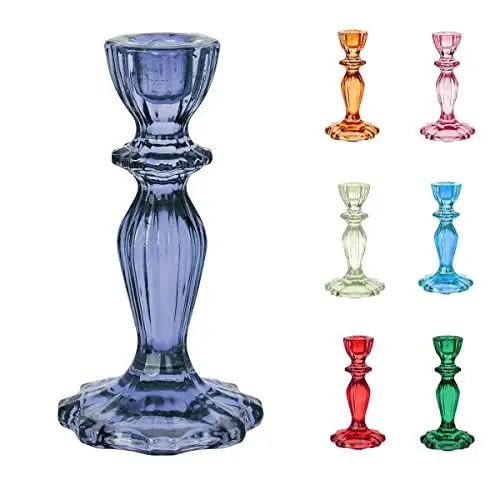 Produktbild: Talking Tables Marineblauer Kerzenständer aus Glas, dekorativer für drinnen und draußen, Heimdekoration, Dinner-Party-Dekorationen, Winterhochzeit, Weihnachten, Einheitsgröße, Boho-NVYCNDLHOLD