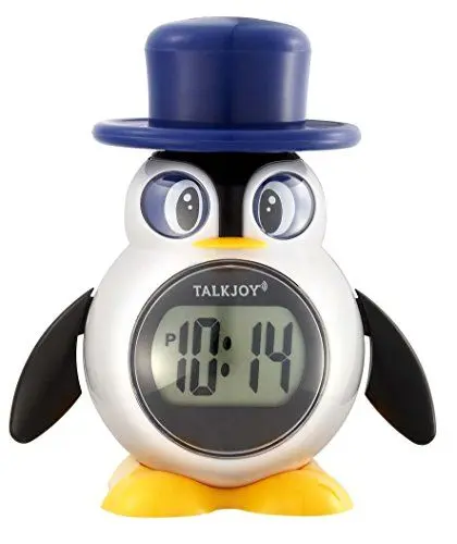 Produktbild: TalkJoy Deutsch Sprechende Kinderuhr Digitale Uhr Tischuhr Zeitansage Sprachfunktion Pinguin Wecker Blindenuhr Uhrzeit lesen Lernen Sprechfunktion Schulwecker