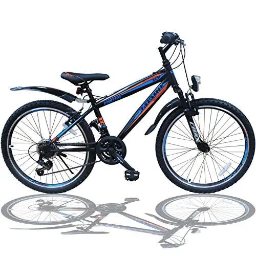 Produktbild: Talson 20 Zoll Fahrrad Shimano 18-Gang Mountainbike - mit Gabelfederung und Beleuchtung Neu