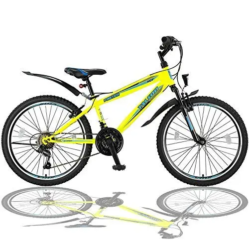 Produktbild: Talson 24 Zoll Mountainbike Fahrrad mit Gabelfederung & Beleuchtung 21-Gang FST Gelb