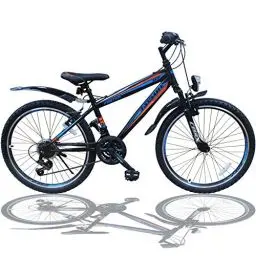 Produktbild: Talson 24 Zoll Mountainbike Fahrrad MIT GABELFEDERUNG & Beleuchtung 21-Gang Faster BBO
