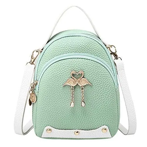 Produktbild: TAMALLU Bag Mädchen Stilvoll Rucksack Persönlichkeit Anhänger Tasche Trend Süße Tasche Elegante Reise Einfache Umhängetasche(Grün)