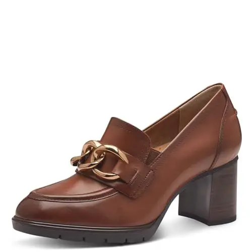 Produktbild: Tamaris Comfort Damen Trotteur aus Leder mit Blockabsatz, Braun (Cognac), 40 EU