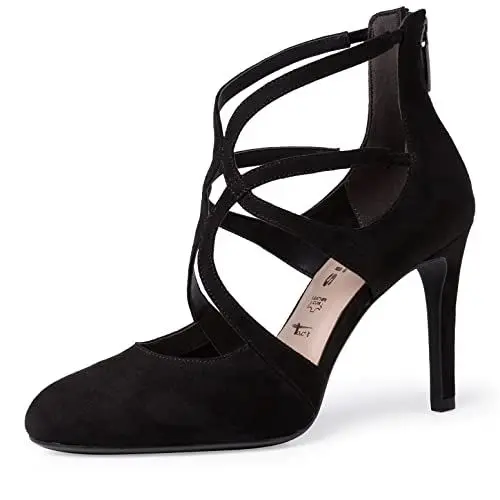 Produktbild: Tamaris Damen Riemchen Pumps, Frauen Absatzschuhe,Comfort Lining,TOUCHit-Fußbett,stöckelschuhe,Sandaletten,elegant,Woman,Black,41 EU / 7.5 UK, 1-1-24403-28